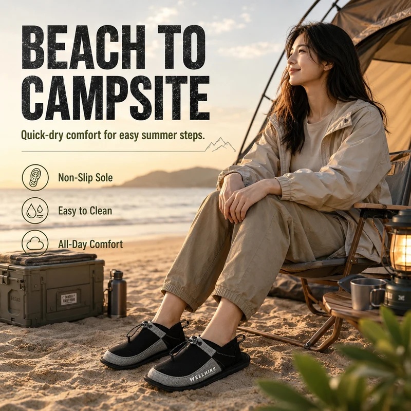 شباشب سريعة الجفاف للتخييم، شب - مراجعة Outdoor Adventure Shoes وسعره